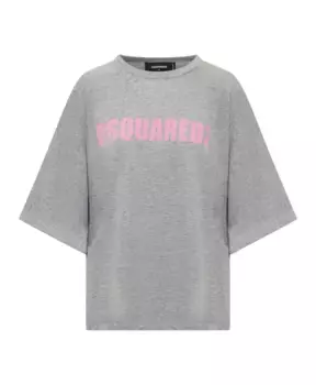 Футболка оверсайз с логотипом Dsquared2, серый