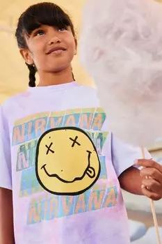 Футболка оверсайз с логотипом группы (3–16 лет) Next, розовый