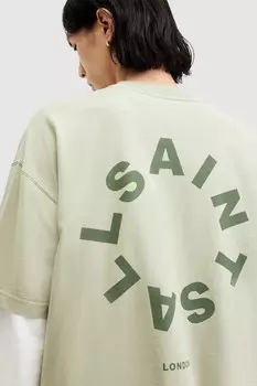 Футболка оверсайз с логотипом Tierra Allsaints, зеленый