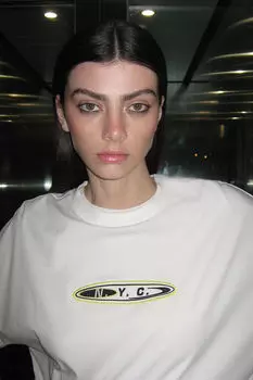 Футболка оверсайз с мотивом H&M, бежевый
