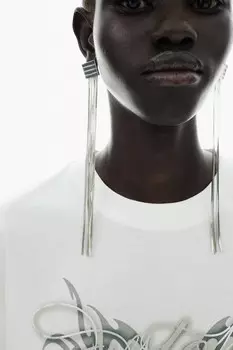 Футболка оверсайз с мотивом H&M, бежевый