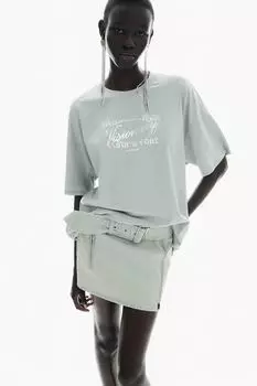 Футболка оверсайз с мотивом H&M, бирюзовый
