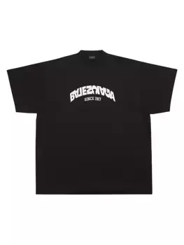 Футболка оверсайз с откидной спиной Balenciaga, черный