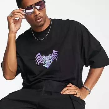 Футболка оверсайз с принтом Asos Design Venom, черный