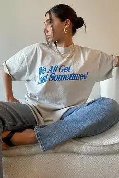 Футболка оверсайз с принтом цвета экрю MG1532 MADMEXT