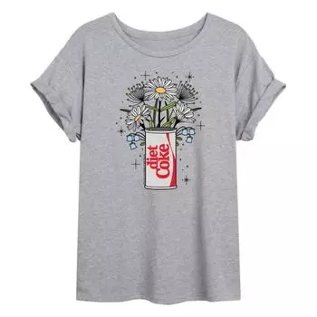 Футболка оверсайз с принтом "Diet Coke flower can" для подростков Licensed Character, серый