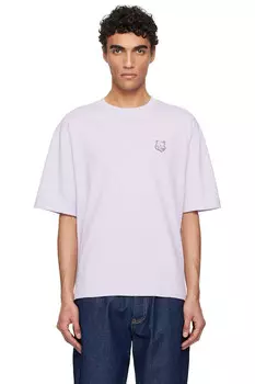 Футболка оверсайз с принтом головы дерзкого лиса Maison Kitsun, цвет soft mauve