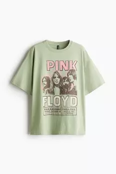 Футболка оверсайз с принтом H&M, мультиколор