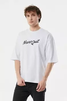 Футболка оверсайз с принтом Never Out Out Fullamoda