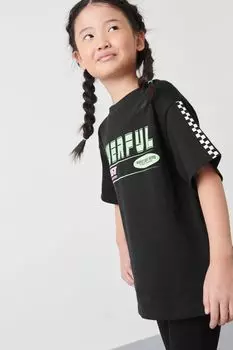 Футболка оверсайз с принтом Next, черный