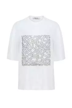 Футболка оверсайз с принтом Nocturne, белый