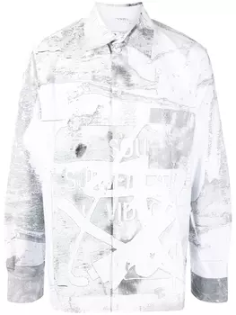 Футболка оверсайз с принтом Off-White, белый