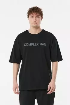 Футболка оверсайз с принтом спереди и сзади Fullamoda, черный