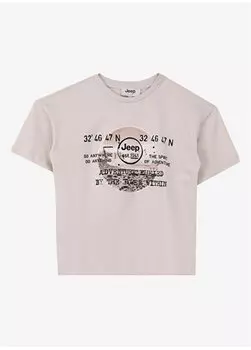 Футболка оверсайз с принтом Ta Boy Boy с круглым вырезом C4SB-TST4034 Jeep