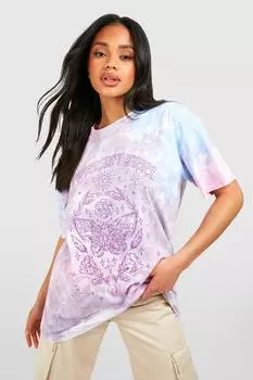 Футболка оверсайз с принтом tie dye celestial butterfly Boohoo, сиреневый