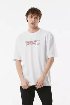 Футболка оверсайз с принтом Tokyo Fullamoda, белый
