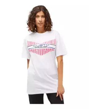 Футболка оверсайз S с принтом спереди Custo Barcelona, белый