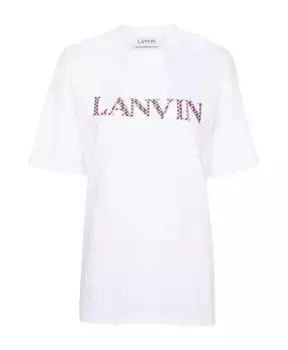Футболка оверсайз с вышивкой Lanvin, белый