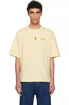 Футболка оверсайз с вышивкой от руки Maison Kitsun Maison Kitsun, цвет alabaster