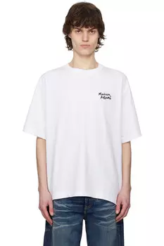 Футболка оверсайз с вышивкой от руки Maison Kitsun, мультиколор