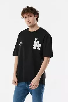 Футболка оверсайз с вышивкой с круглым вырезом Fullamoda, черный