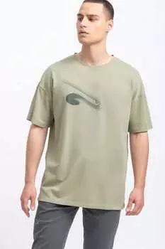 Футболка оверсайз с заниженными рукавами Kaft, зеленый