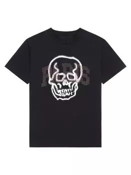 Футболка оверсайз Skull из хлопка со стразами Givenchy, черный
