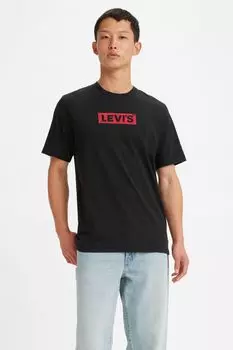 Футболка оверсайз со складкой-коробкой Levi's, черный