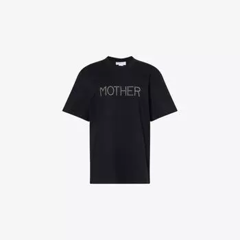 Футболка оверсайз Stella Mccartney с декоративными шипами, черный
