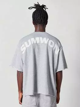 Футболка оверсайз Sumwon с необработанными краями, светло-серый