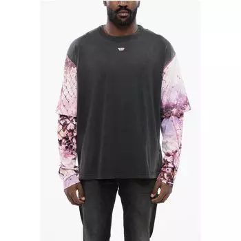 Футболка оверсайз T-WESHER-N5 с узорчатым двухслойным рисунком Sl Diesel, Bicolor