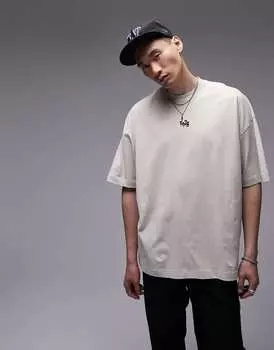 Футболка оверсайз Topman Extreme с вышивкой 1978 года цвета мытый камень