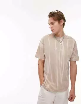 Футболка оверсайз Topman с вышивкой «Нью-Йоркский алфавит» цвета мытый камень