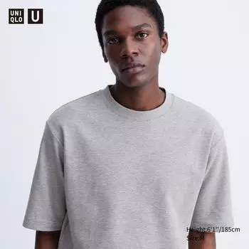 Футболка оверсайз Uniqlo AIRism U в полоску, белый