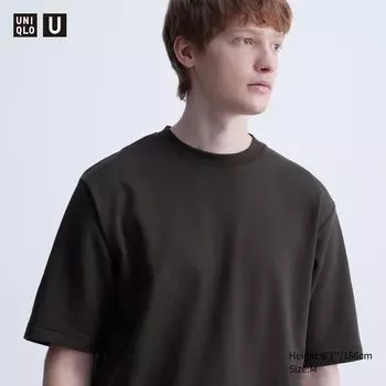 Футболка оверсайз Uniqlo AIRism U в полоску, черный