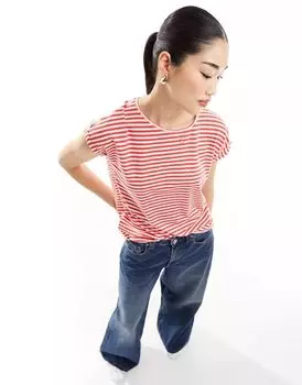 Футболка оверсайз Vero Moda в красно-белую полоску