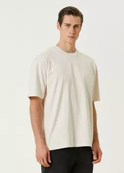 Футболка оверсайз Xander с флокированным логотипом Allsaints, бежевый