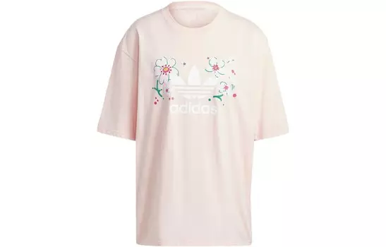 Футболка оверсайз женская розовая Adidas Originals