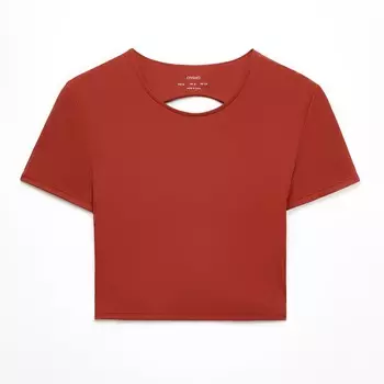 Футболка Oysho Back Detail Comfortlux Short-sleeved, красно-оранжевый
