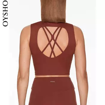 Футболка Oysho без рукавов, терракотовый