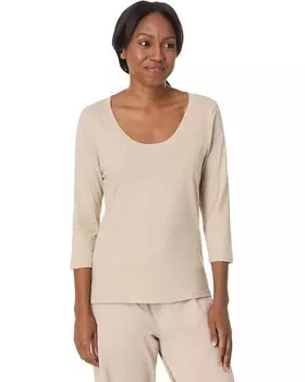 Футболка PACT Softspun Scoop Neck 3/4 Sleeve Tee, цвет Wheat Heather