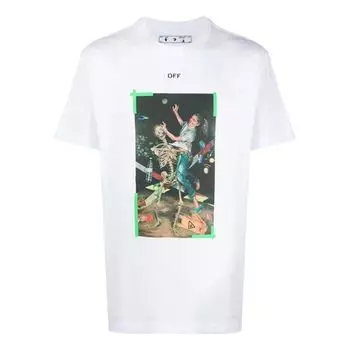Футболка painting printing short sleeve white Off-White, белый
