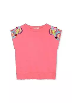 Футболка, пайетки, детская Billieblush, цвет Billi Fuchsia