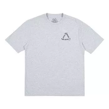 Футболка PALACE Bones Grey Marl Logo Printing Short Sleeve Unisex Gray, серый