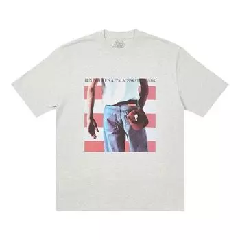 Футболка PALACE Born to Bun Printing Casual Short Sleeve Unisex Gray, серый
