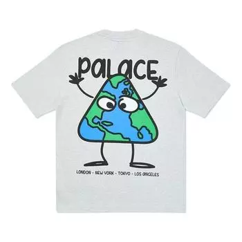 Футболка PALACE Globlerone Pattern Printing Short Sleeve Unisex Gray, серый