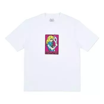 Футболка PALACE Mangal T-Shirt White Cartoon Printing Short Sleeve Unisex, белый