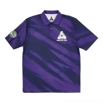 Футболка PALACE SS21 x AMG Crossover Polo Purple Triangle Logo Tie Dye Short Sleeve Polo Shirt Unisex, фиолетовый