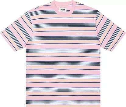 Футболка Palace Stripe T-Shirt 'Pink', розовый