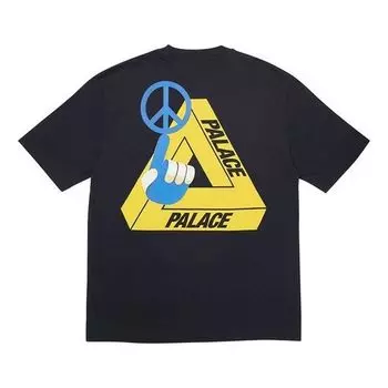 Футболка PALACE Tri-Smiler Back Large Printing Short Sleeve Unisex Black, черный